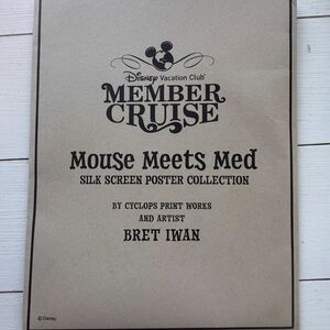 Disney Member Cruise Mouse Meets Med Poster - Red and White